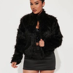 Black fur coat
